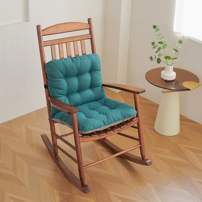 91家纺网 家纺一手货源 找家纺 囍莱家纺 2026新款棉麻防滑连体坐垫 绿色