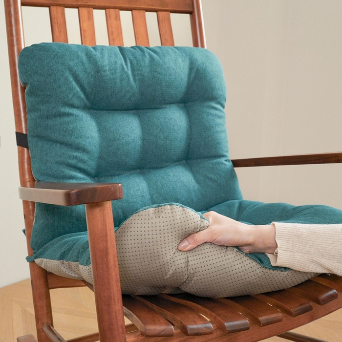 91家纺网 家纺一手货源 找家纺 囍莱家纺 2026新款棉麻防滑连体坐垫 绿色