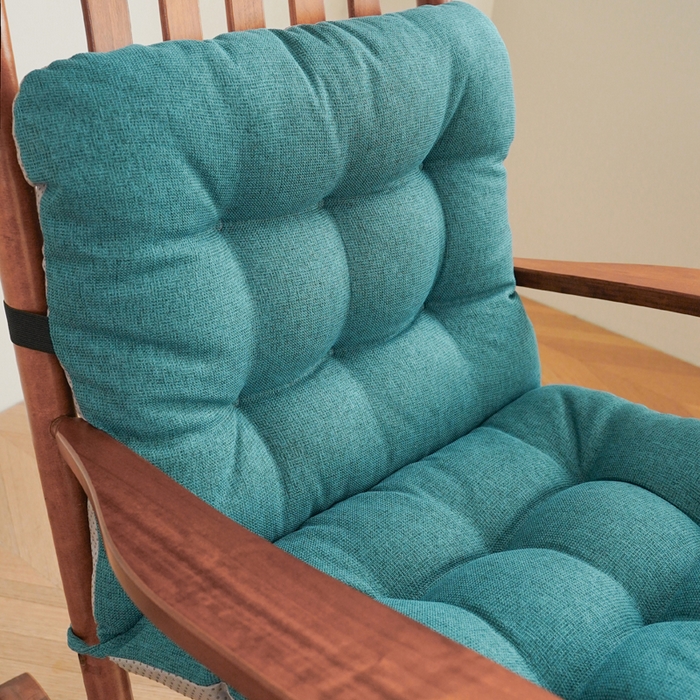 91家纺网 家纺一手货源 找家纺 囍莱家纺 2026新款棉麻防滑连体坐垫 绿色