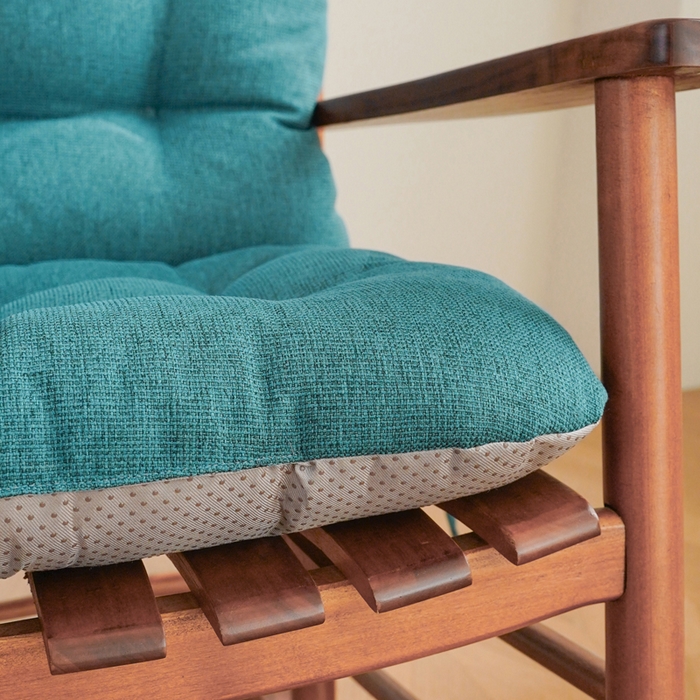 91家纺网 家纺一手货源 找家纺 囍莱家纺 2026新款棉麻防滑连体坐垫 绿色