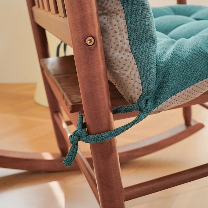 91家纺网 家纺一手货源 找家纺 囍莱家纺 2026新款棉麻防滑连体坐垫 绿色