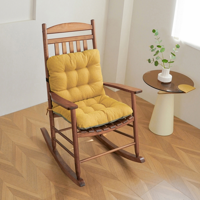 91家纺网 家纺一手货源 找家纺 囍莱家纺 2026新款棉麻防滑连体坐垫 土黄