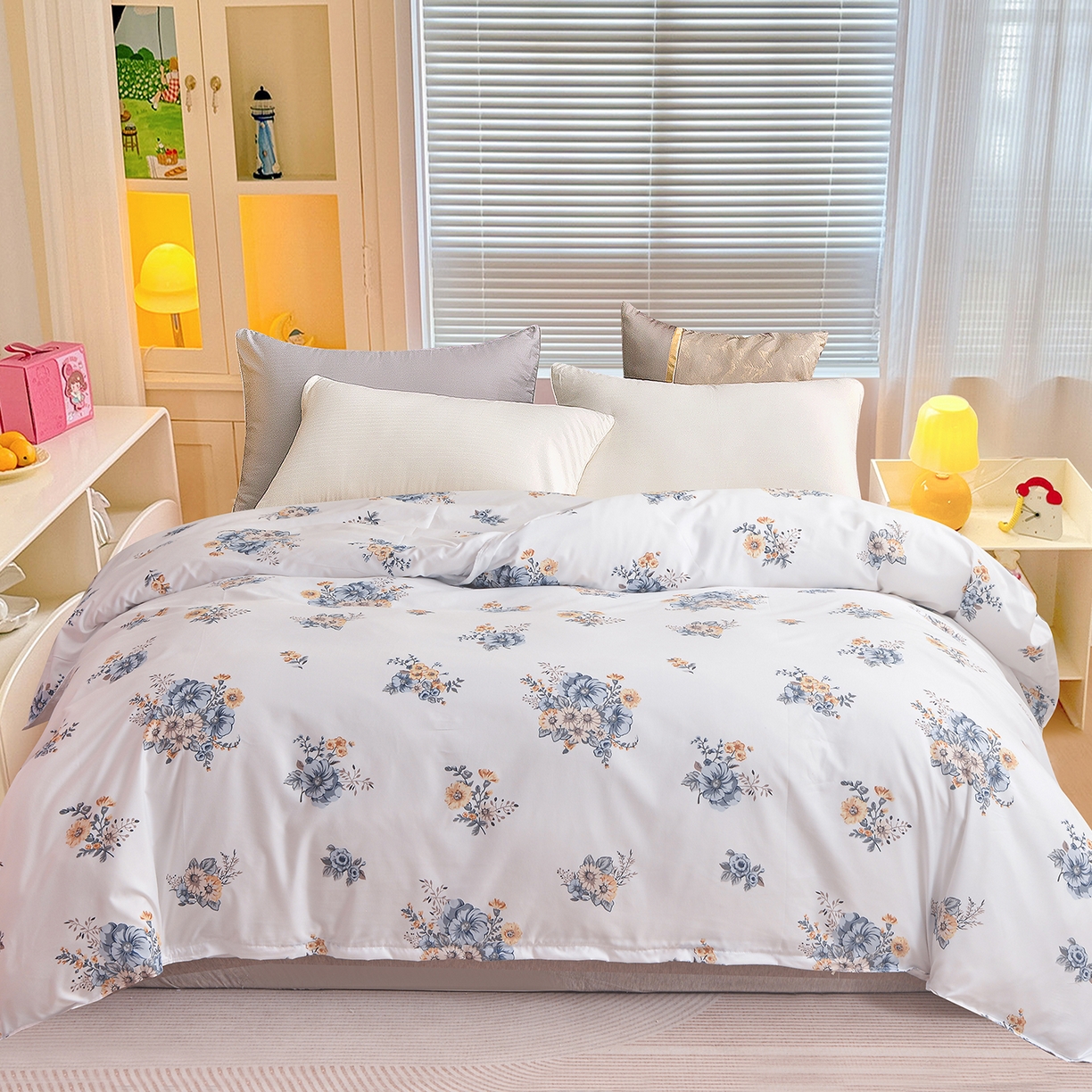 小雨家纺 2026新款芦荟棉韩版单被套跨境电商 朝气蓬勃-兰