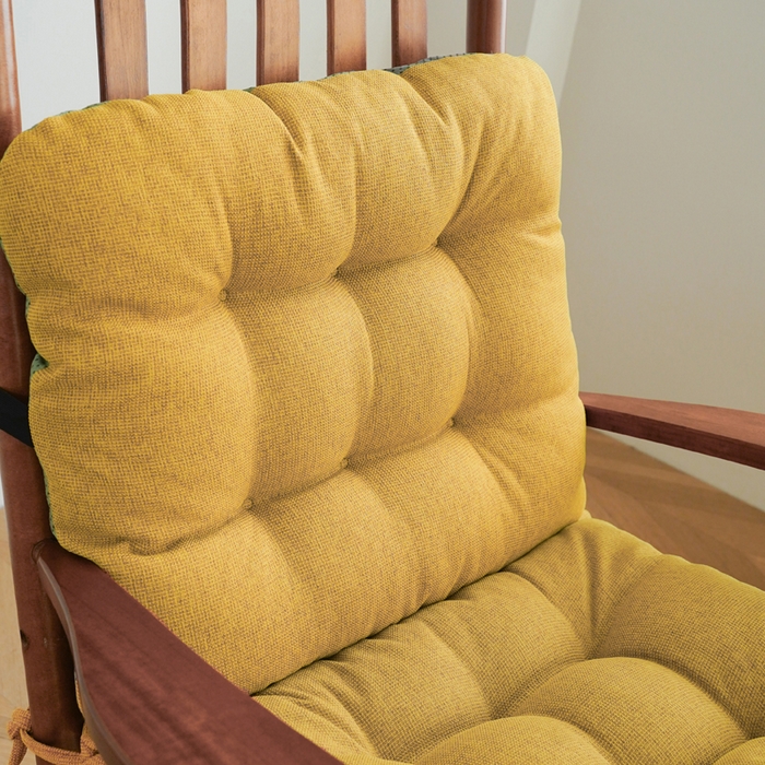 91家纺网 家纺一手货源 找家纺 囍莱家纺 2026新款棉麻防滑连体坐垫 土黄