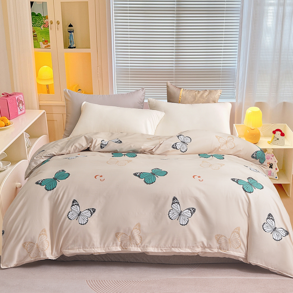 91家纺网 家纺一手货源 找家纺 （总）小雨家纺 2026新款芦荟棉韩版单被套跨境电商