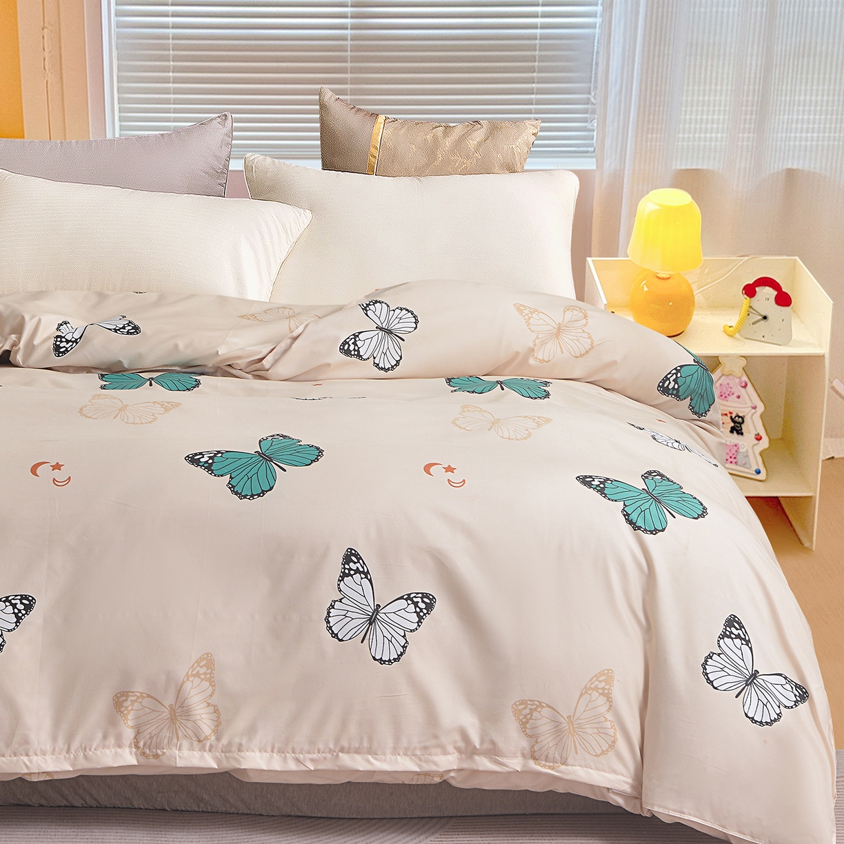 91家纺网 家纺一手货源 找家纺 小雨家纺 2026新款芦荟棉韩版单被套跨境电商 化蝶