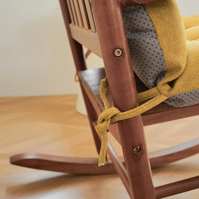 91家纺网 家纺一手货源 找家纺 囍莱家纺 2026新款棉麻防滑连体坐垫 土黄