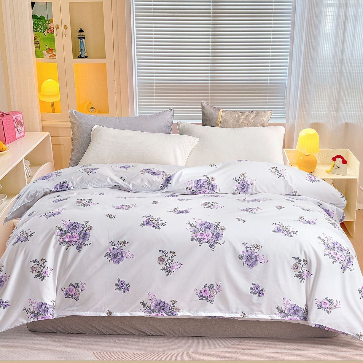 91家纺网 家纺一手货源 找家纺 （总）小雨家纺 2026新款芦荟棉韩版单被套跨境电商