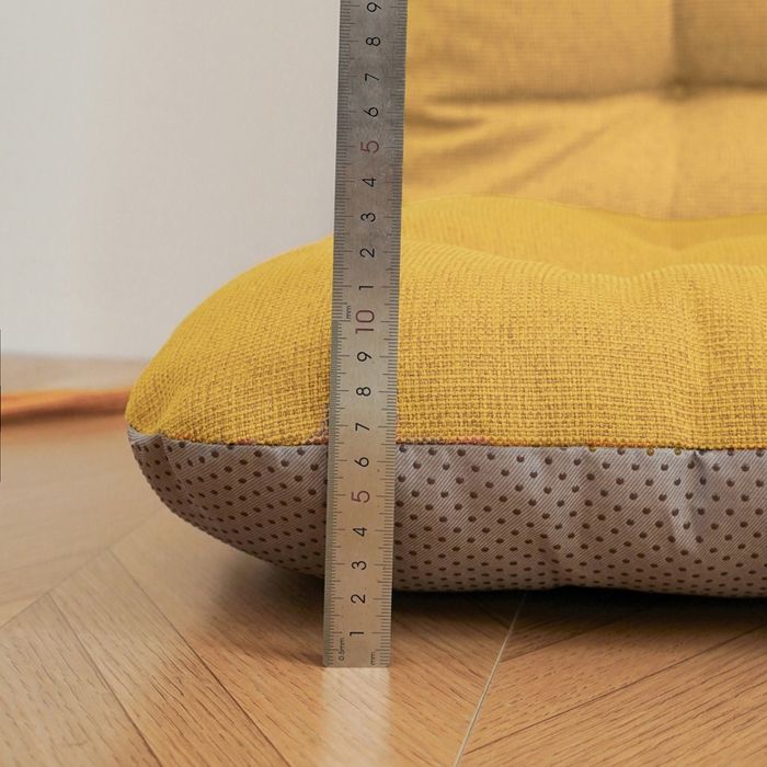 91家纺网 家纺一手货源 找家纺 囍莱家纺 2026新款棉麻防滑连体坐垫 土黄