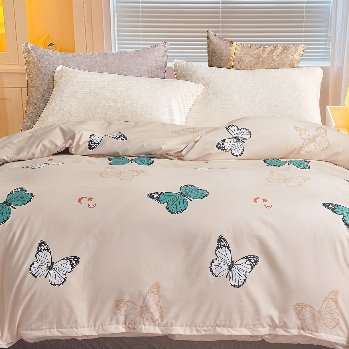 91家纺网 家纺一手货源 找家纺 小雨家纺 2026新款芦荟棉韩版单被套跨境电商 化蝶