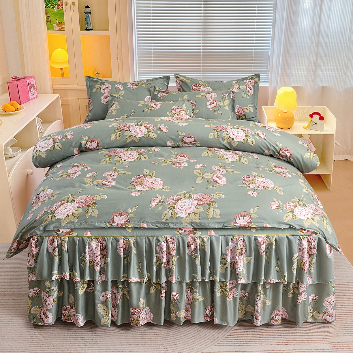 91家纺网 家纺一手货源 找家纺 （总）小雨家纺 2026新款双边芦荟棉韩版跨境四件套