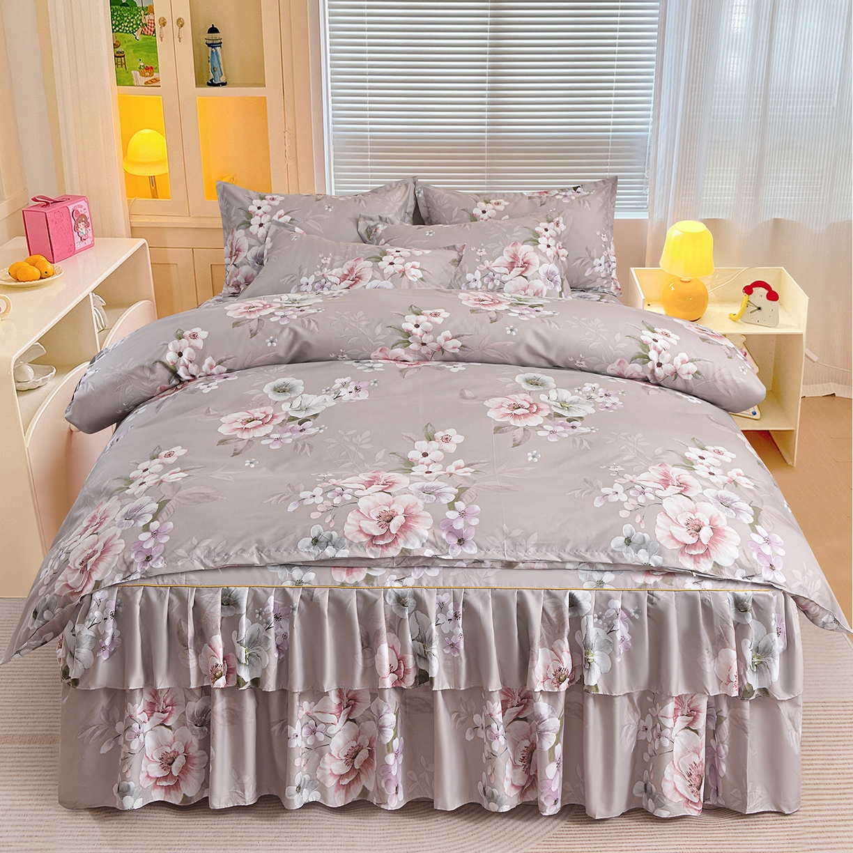 91家纺网 家纺一手货源 找家纺 （总）小雨家纺 2026新款双边芦荟棉韩版跨境四件套