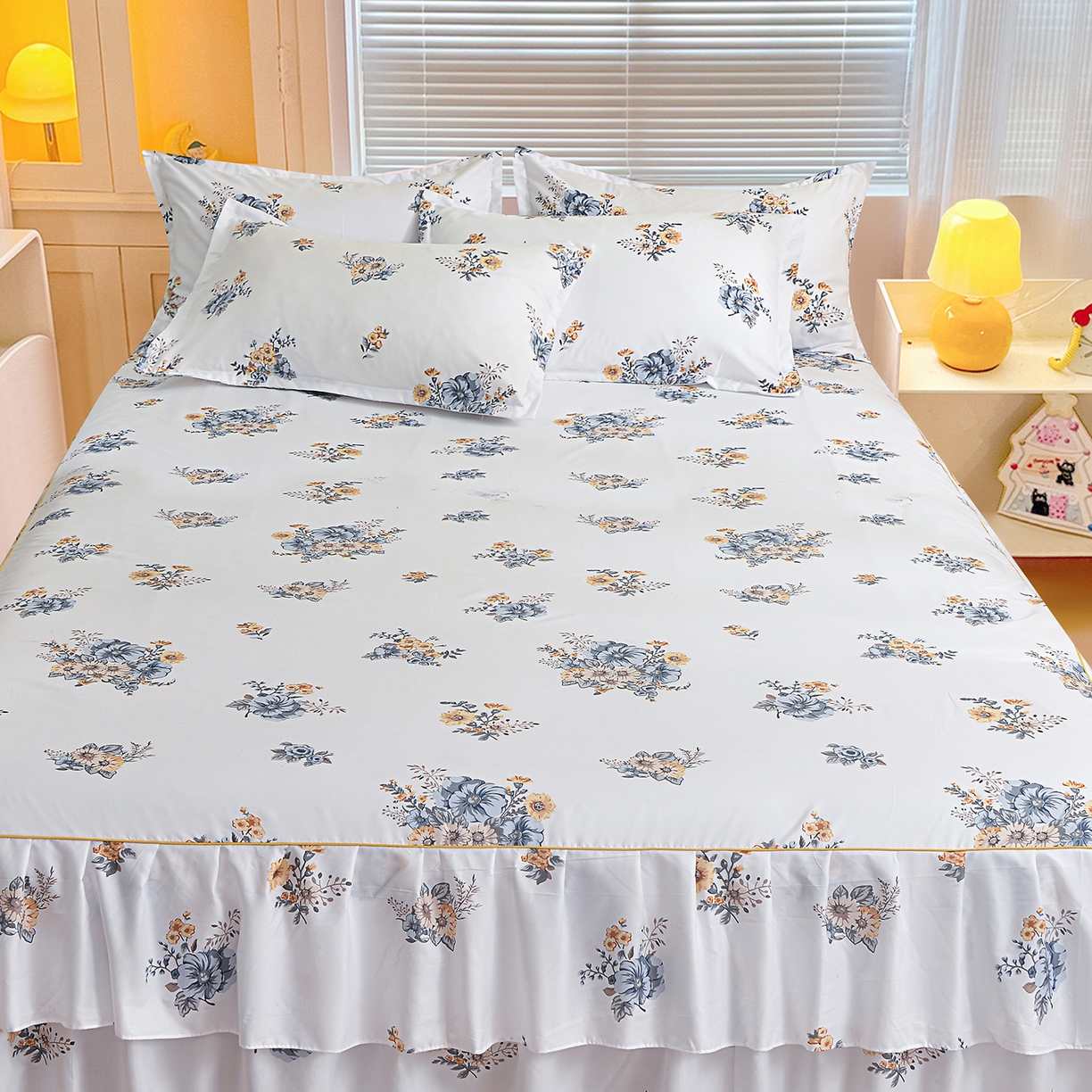 91家纺网 家纺一手货源 找家纺 （总）小雨家纺 2026新款双边芦荟棉韩版跨境四件套