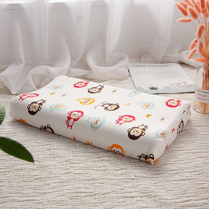 明星枕业 2025新款纯棉卡通儿童乳胶枕头1-3-6岁幼儿园宝宝天然学生枕芯定型枕防螨 小猴子