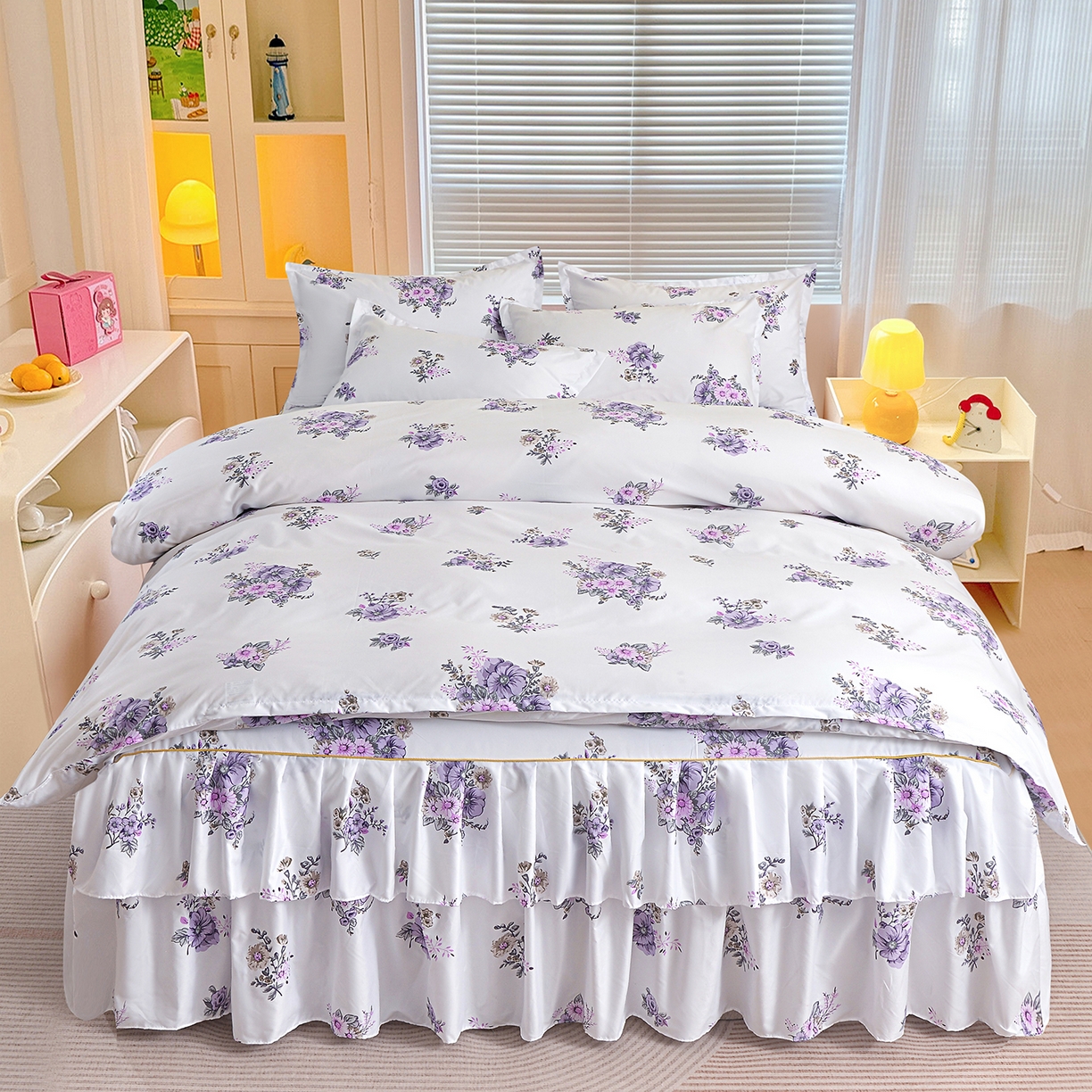 91家纺网 家纺一手货源 找家纺 （总）小雨家纺 2026新款双边芦荟棉韩版跨境四件套