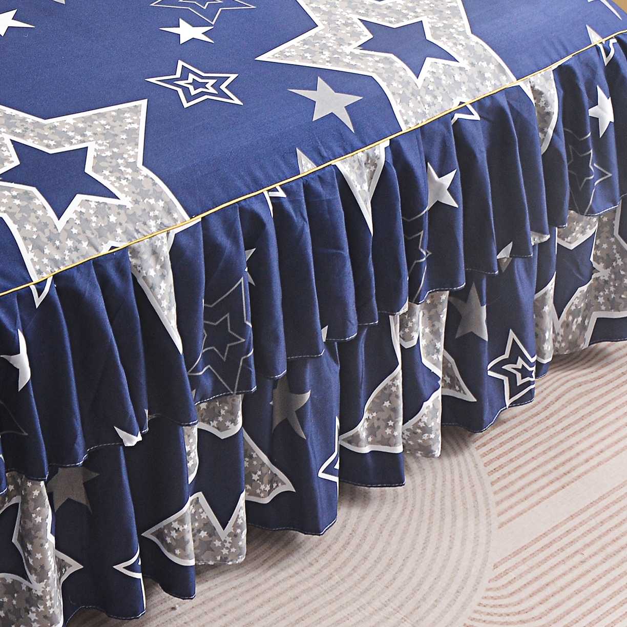 91家纺网 家纺一手货源 找家纺 小雨家纺 2026新款双边芦荟棉韩版跨境四件套 五角星