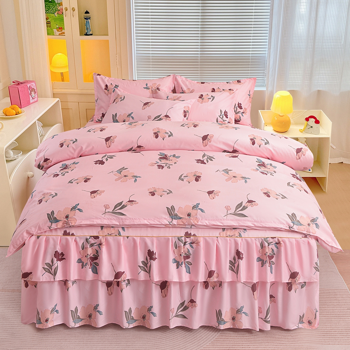 91家纺网 家纺一手货源 找家纺 （总）小雨家纺 2026新款双边芦荟棉韩版跨境四件套