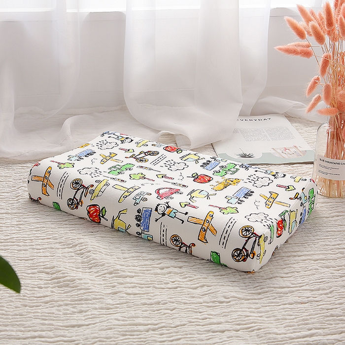 明星枕业 2025新款纯棉卡通儿童乳胶枕头1-3-6岁幼儿园宝宝天然学生枕芯定型枕防螨 快乐童年