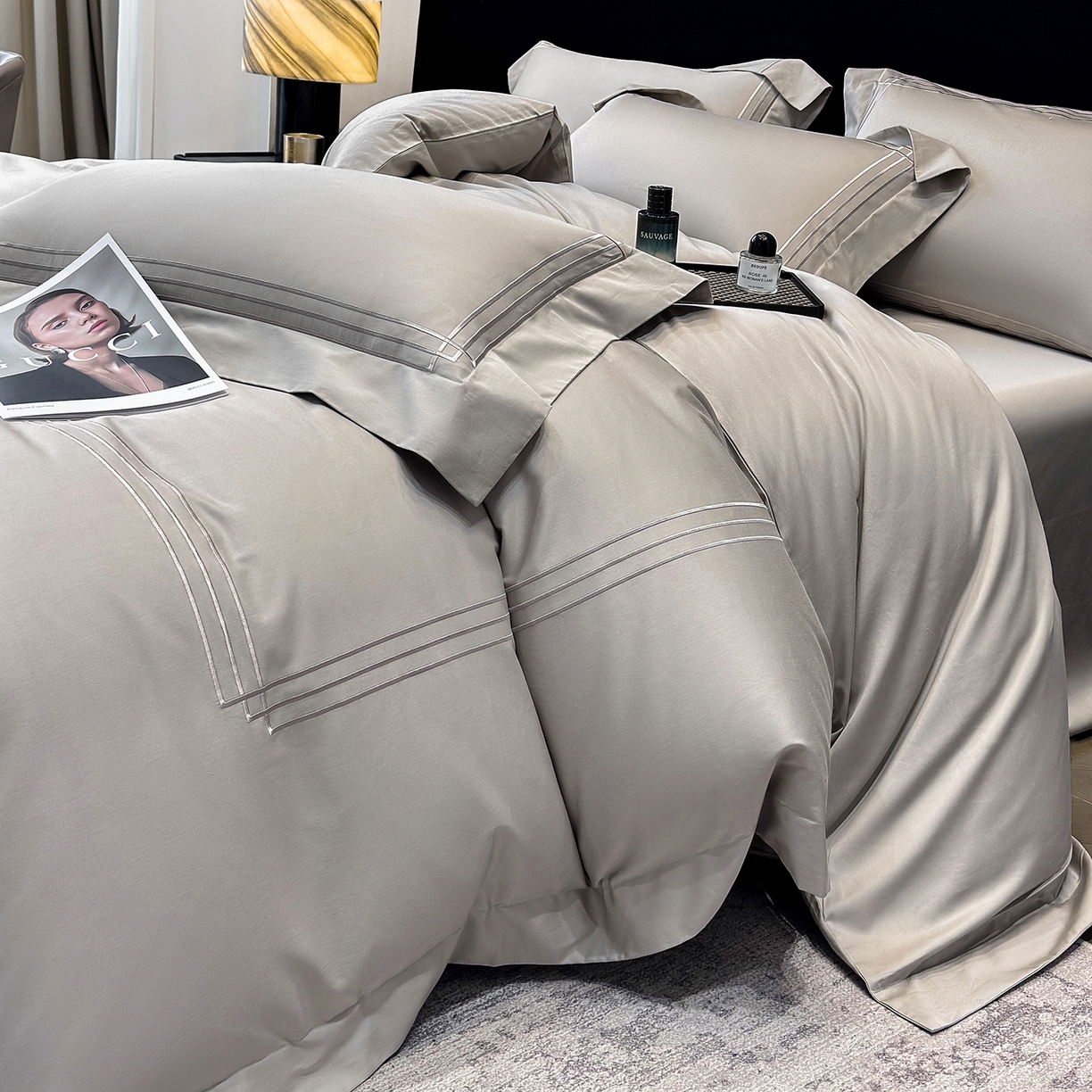 91家纺网 家纺一手货源 找家纺 （总）星蕴家纺 2026新款贡缎长绒棉纯棉四件套-简爱