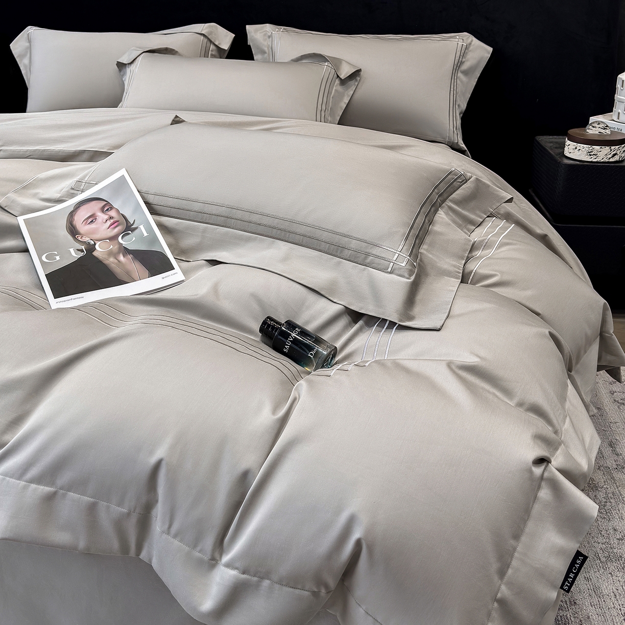 91家纺网 家纺一手货源 找家纺 （总）星蕴家纺 2026新款贡缎长绒棉纯棉四件套-简爱