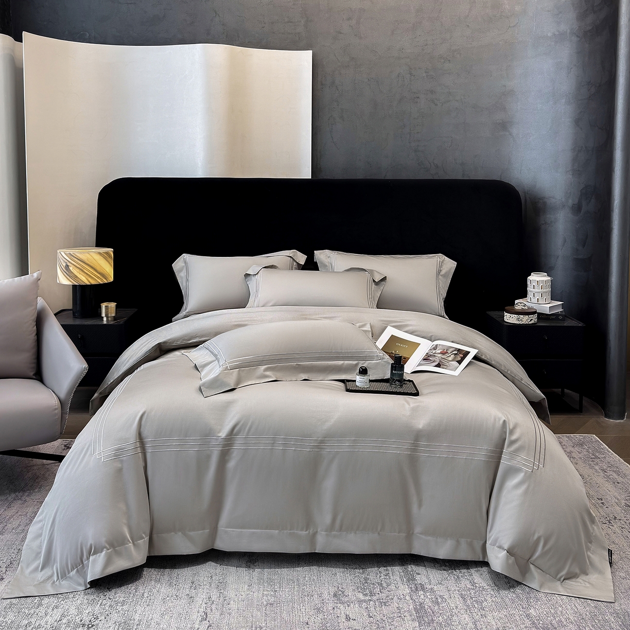 91家纺网 家纺一手货源 找家纺 （总）星蕴家纺 2026新款贡缎长绒棉纯棉四件套-简爱