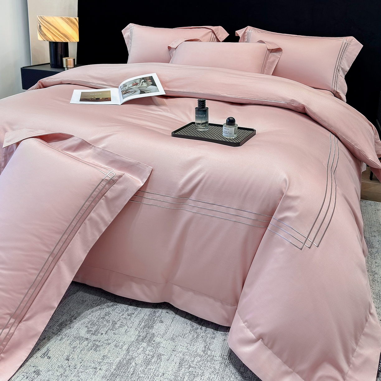 91家纺网 家纺一手货源 找家纺 （总）星蕴家纺 2026新款贡缎长绒棉纯棉四件套-简爱