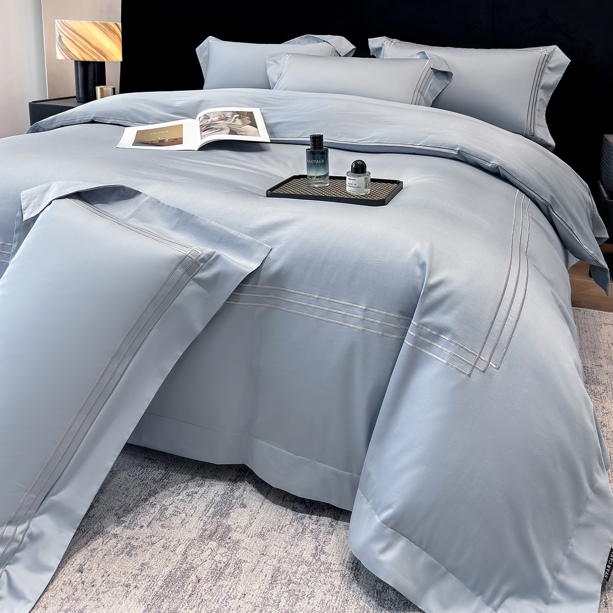 91家纺网 家纺一手货源 找家纺 （总）星蕴家纺 2026新款贡缎长绒棉纯棉四件套-简爱