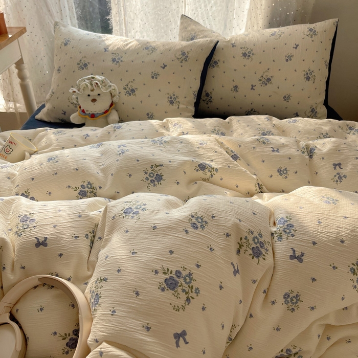 91家纺网 家纺一手货源 找家纺 （总）温眠家纺 2026新款亲肤舒适甄选三层纱印花套件系列四件套