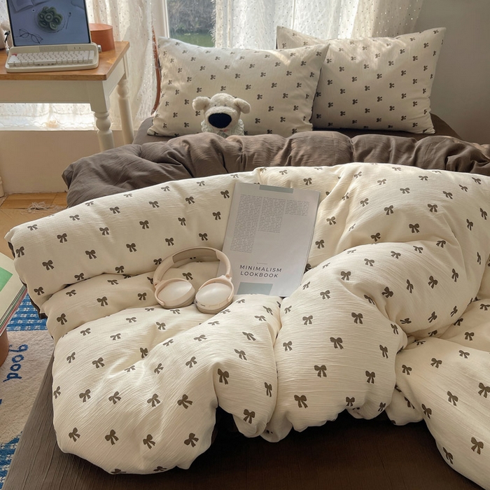 91家纺网 家纺一手货源 找家纺 （总）温眠家纺 2026新款亲肤舒适甄选三层纱印花套件系列四件套