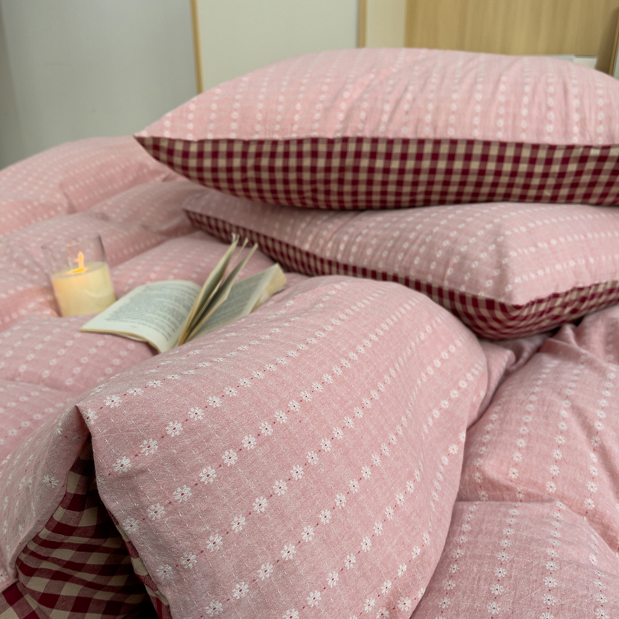 91家纺网 家纺一手货源 找家纺 （总）炫拼家纺 2026新款A类全棉色织提花40支水洗棉四件套-花语系列