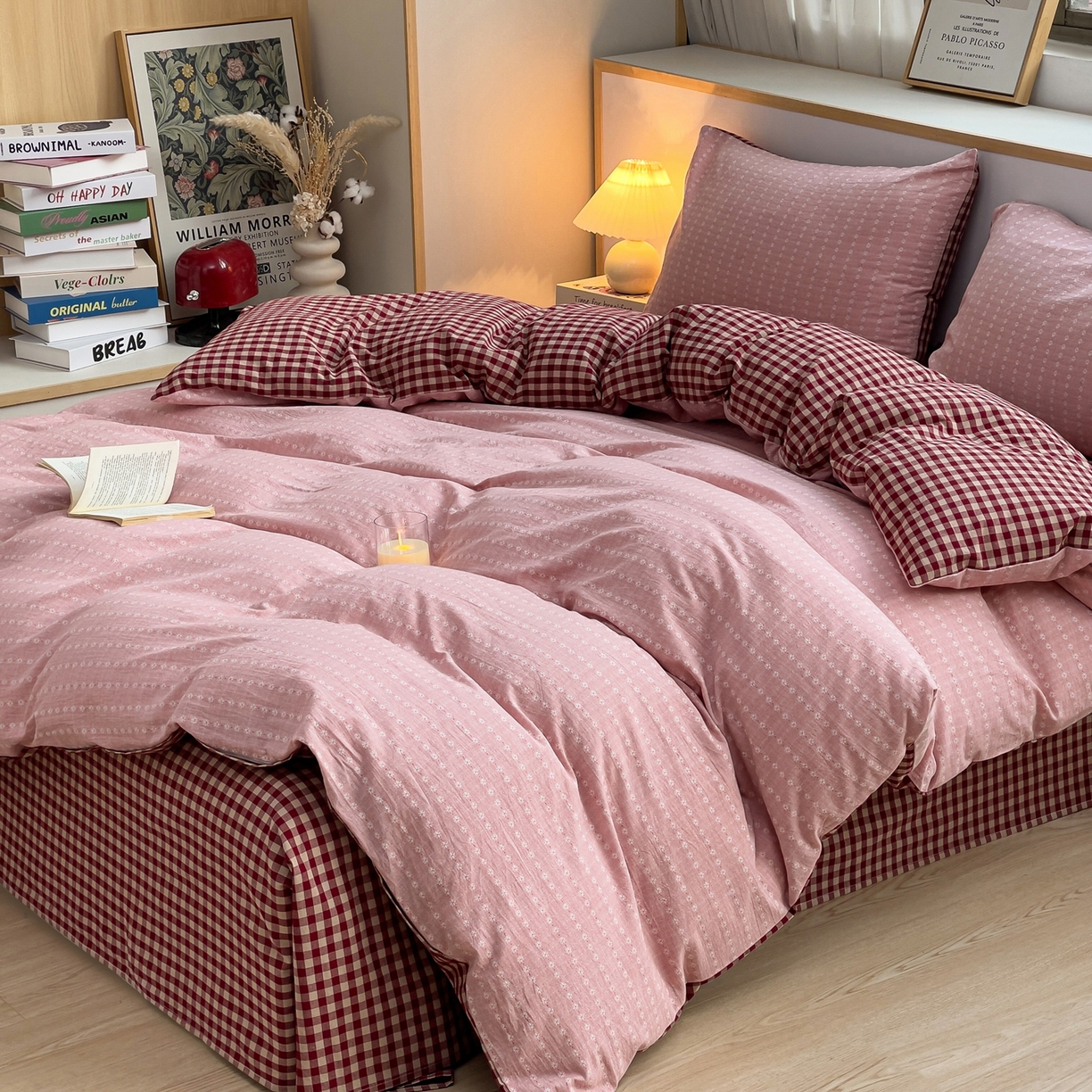 91家纺网 家纺一手货源 找家纺 （总）炫拼家纺 2026新款A类全棉色织提花40支水洗棉四件套-花语系列