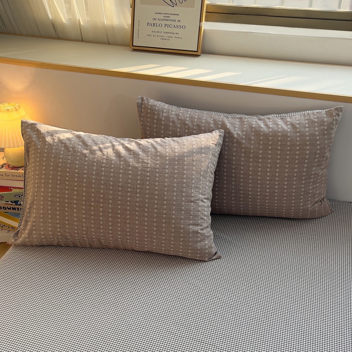 91家纺网 家纺一手货源 找家纺 炫拼家纺 2026新款A类全棉色织提花40支水洗棉四件套-花语系列 花语一伊莫