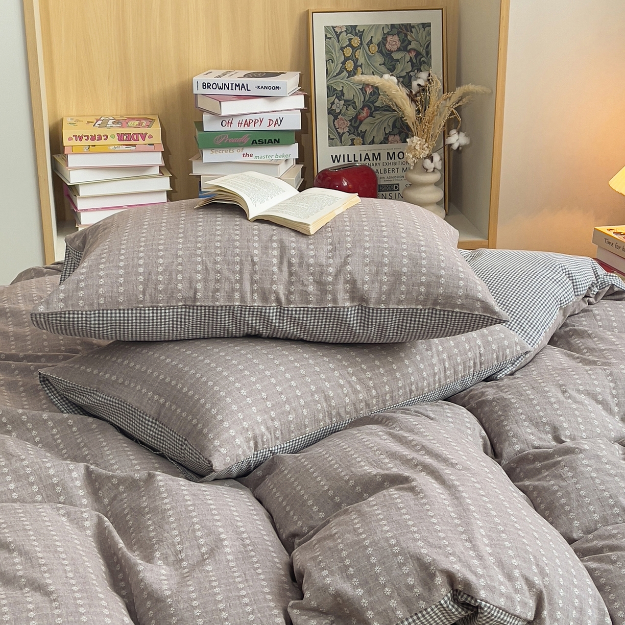 91家纺网 家纺一手货源 找家纺 炫拼家纺 2026新款A类全棉色织提花40支水洗棉四件套-花语系列 花语一伊莫