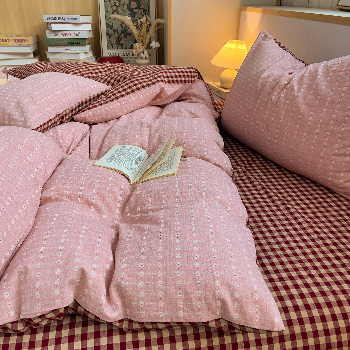 91家纺网 家纺一手货源 找家纺 （总）炫拼家纺 2026新款A类全棉色织提花40支水洗棉四件套-花语系列