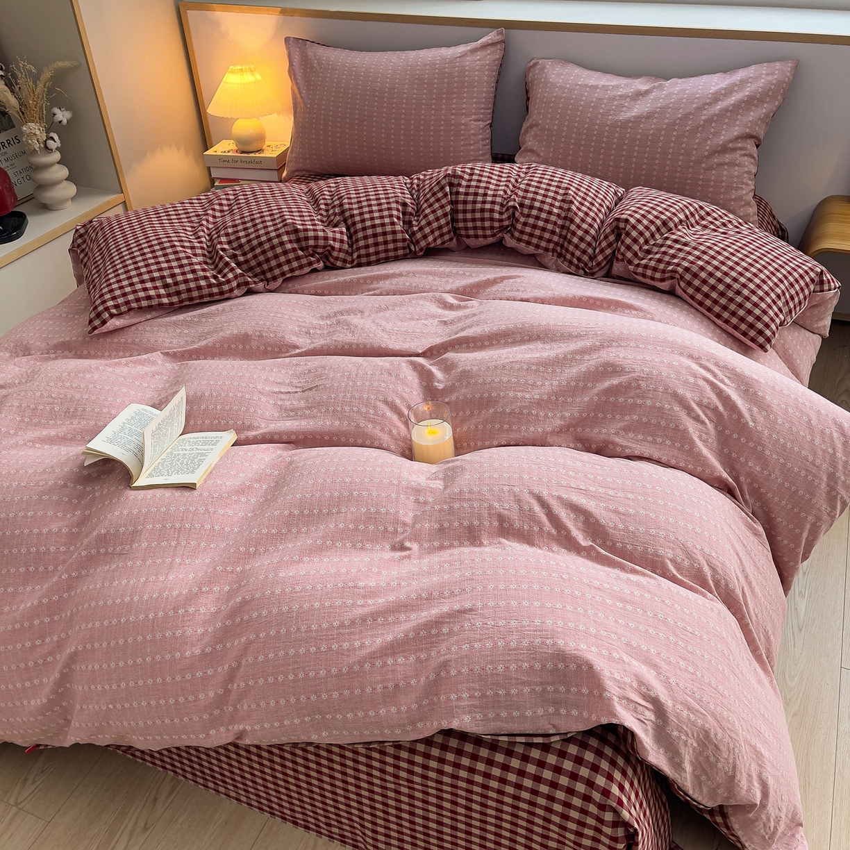 91家纺网 家纺一手货源 找家纺 （总）炫拼家纺 2026新款A类全棉色织提花40支水洗棉四件套-花语系列