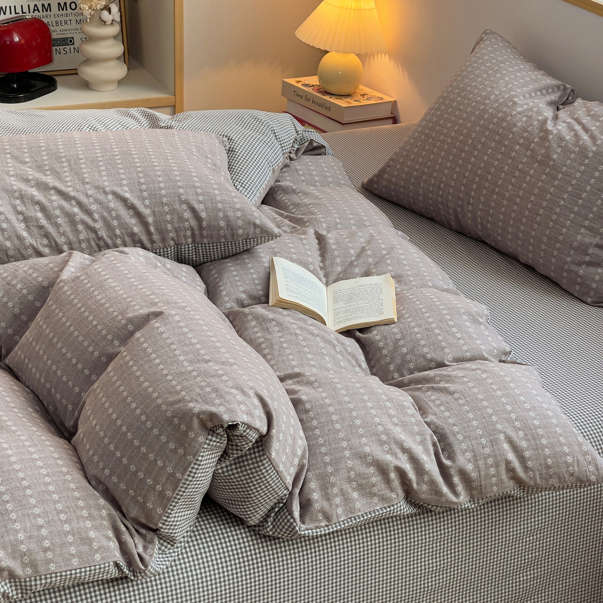 91家纺网 家纺一手货源 找家纺 （总）炫拼家纺 2026新款A类全棉色织提花40支水洗棉四件套-花语系列