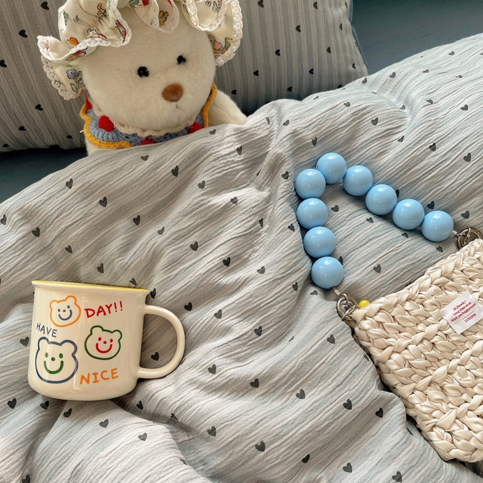 91家纺网 家纺一手货源 找家纺 温眠家纺 2026新款亲肤舒适甄选三层纱印花套件系列四件套 雨爱