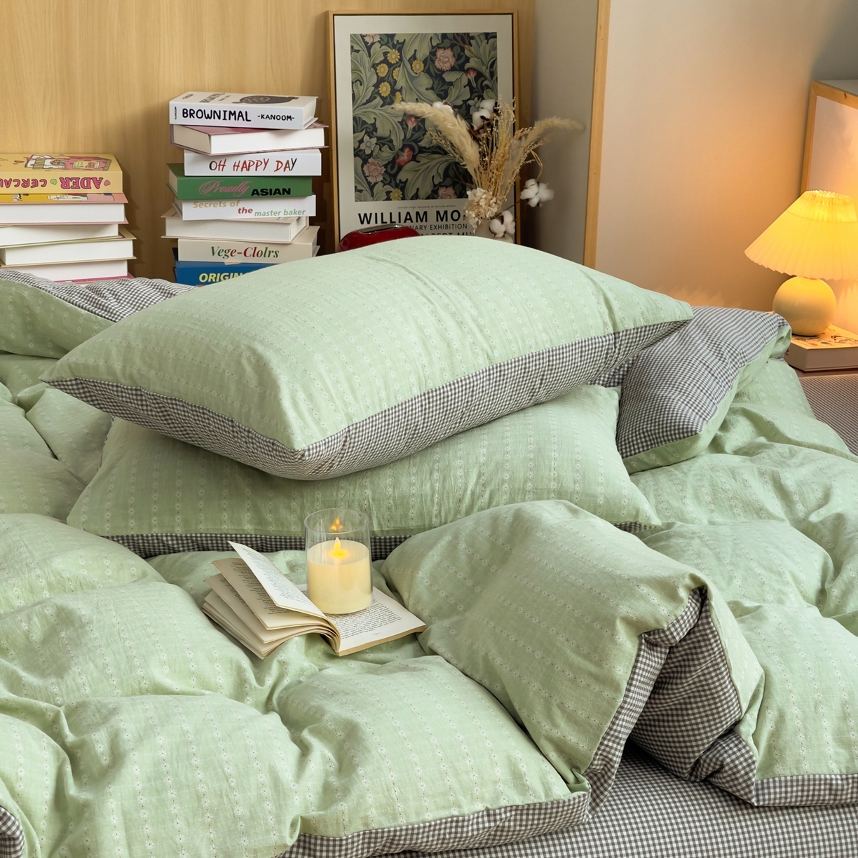 91家纺网 家纺一手货源 找家纺 炫拼家纺 2026新款A类全棉色织提花40支水洗棉四件套-花语系列 花语一夏日