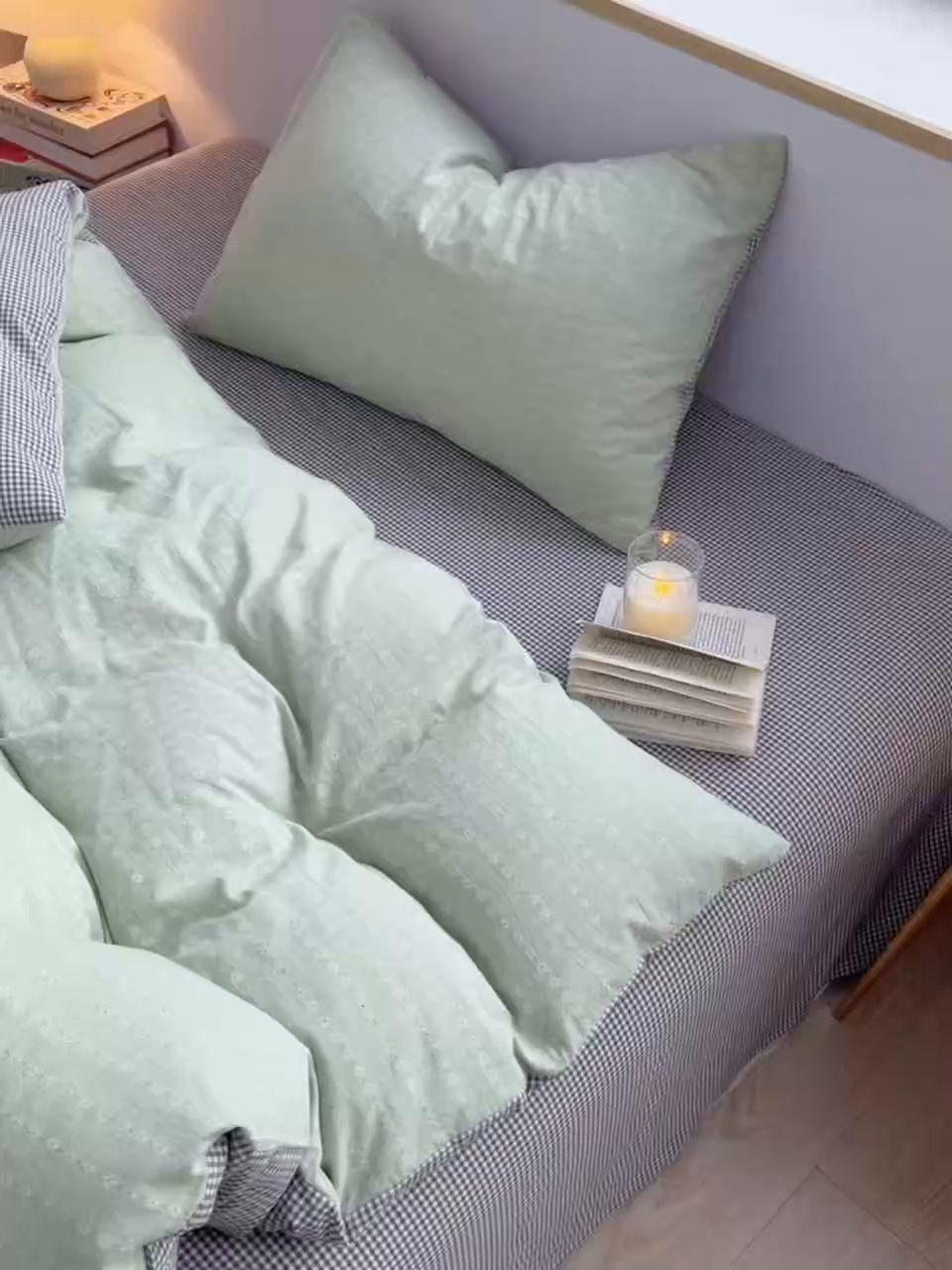 91家纺网 家纺一手货源 找家纺 炫拼家纺 2026新款A类全棉色织提花40支水洗棉四件套-花语系列 花语一夏日