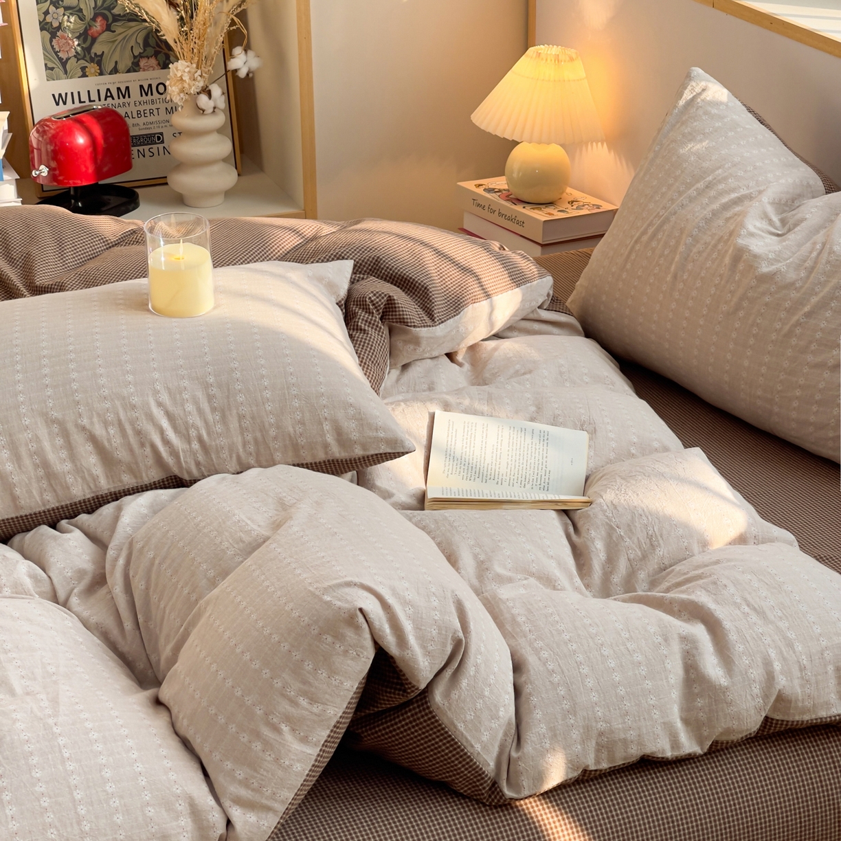 炫拼家纺 2026新款A类全棉色织提花40支水洗棉四件套-花语系列 花语一初见