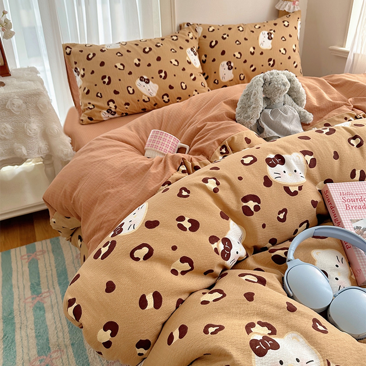 91家纺网 家纺一手货源 找家纺 （总）温眠家纺 2026新款敲可爱的奶呼呼云感双层纱简约四件套系列-超级治愈~