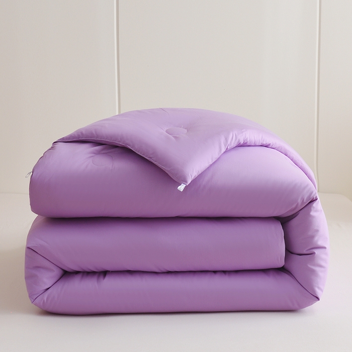 91家纺网 家纺一手货源 找家纺 启优家纺 全棉纯色羽绒被子被芯 香芋紫