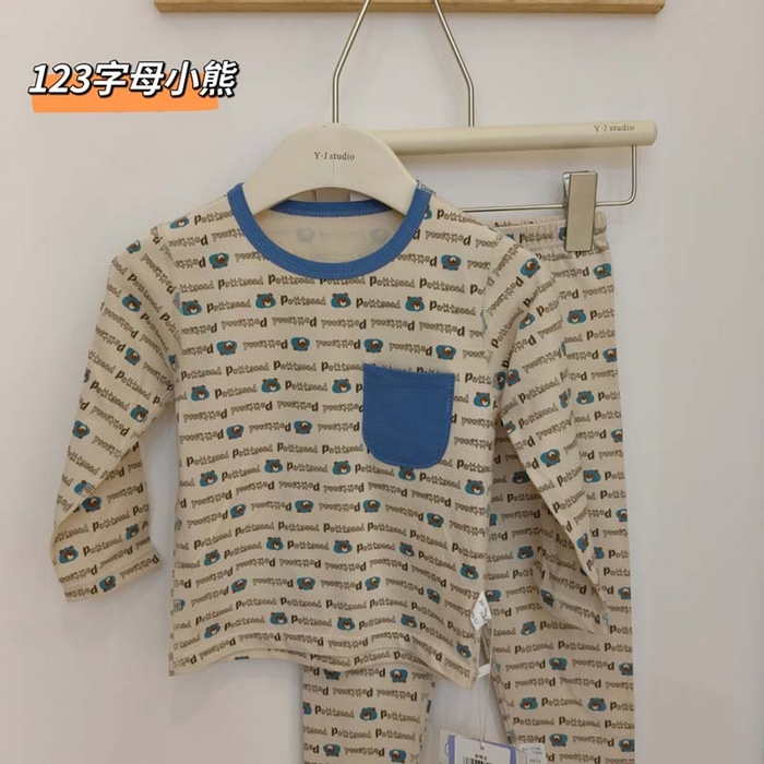 妍景家居生活馆 2026新款亲肤舒适儿童断码款家居服 126字母小熊