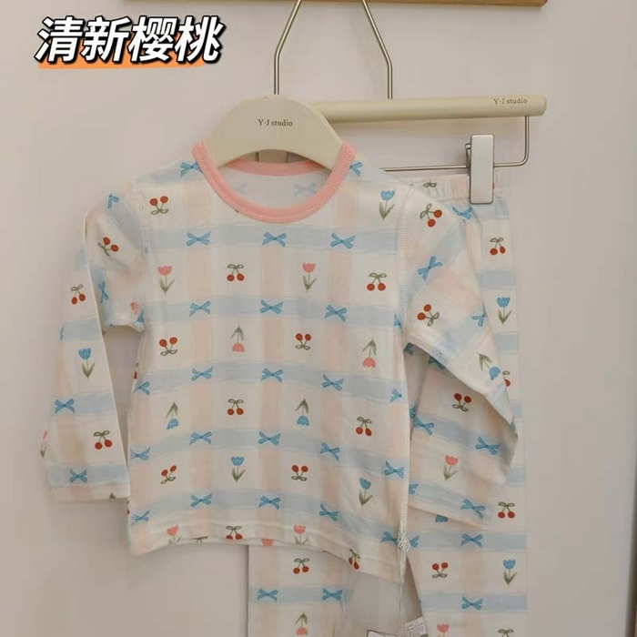 妍景家居生活馆 2026新款亲肤舒适儿童断码款家居服 清新樱桃