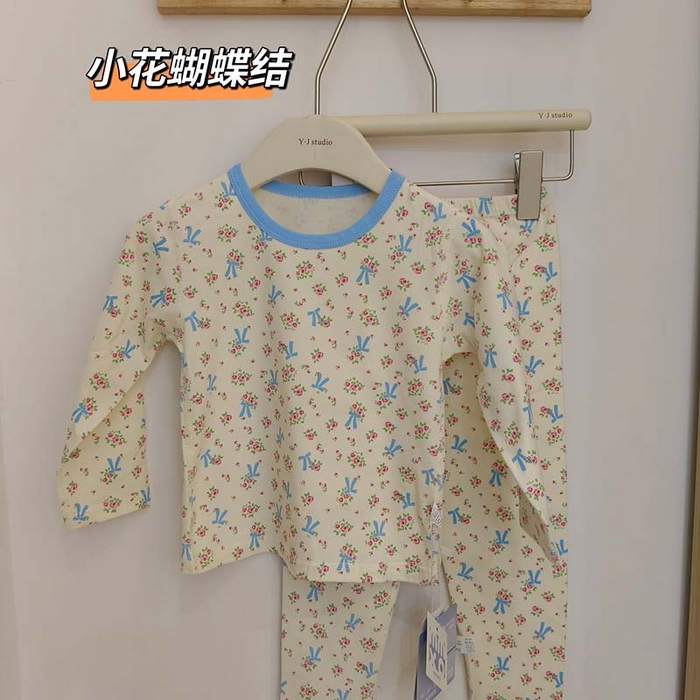 妍景家居生活馆 2026新款亲肤舒适儿童断码款家居服 小花蝴蝶结