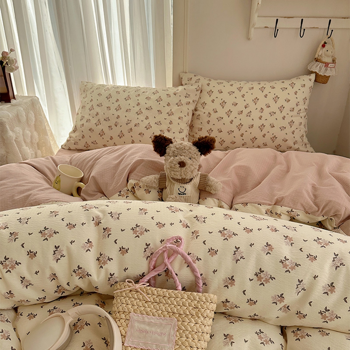 91家纺网 家纺一手货源 找家纺 温眠家纺 2026新款敲可爱的奶呼呼云感双层纱简约四件套系列-超级治愈~ 苏瑾