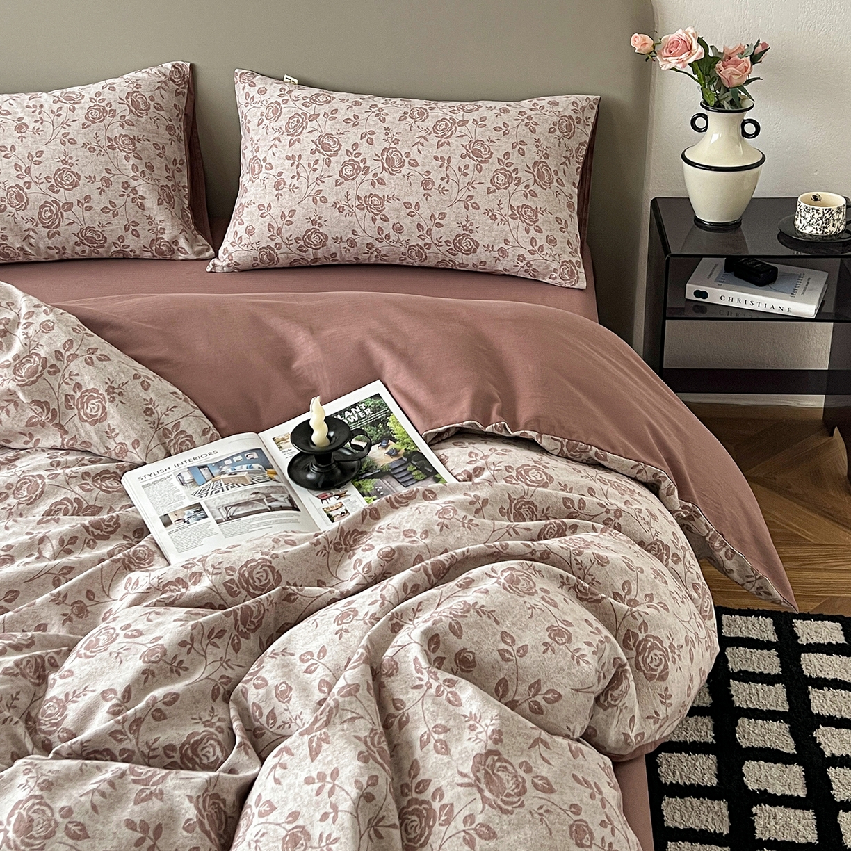 91家纺网 家纺一手货源 找家纺 锦彩家居 2026新款全棉色织大提花四件套-南法假日系列（提供买家秀） 知遇-暖橘