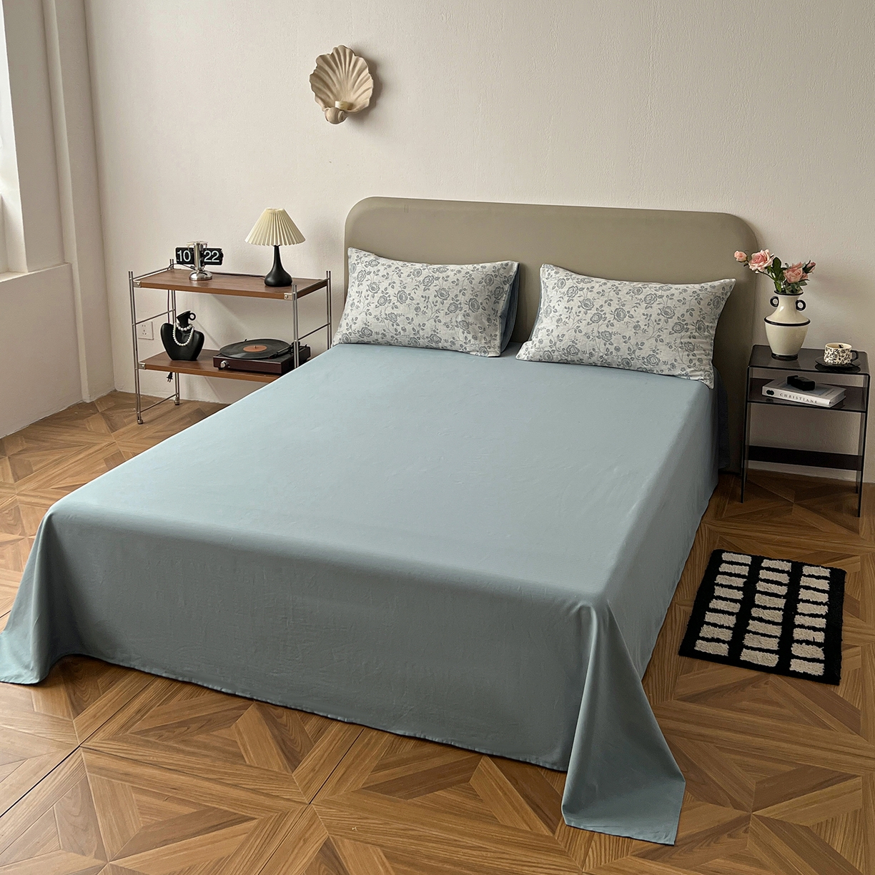 91家纺网 家纺一手货源 找家纺 锦彩家居 2026新款全棉色织大提花四件套-南法假日系列（提供买家秀） 知遇-蓝