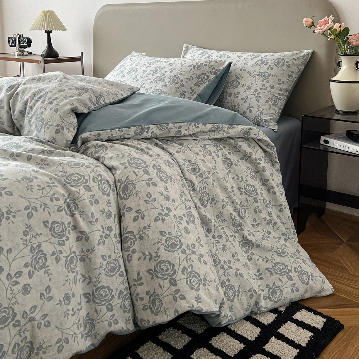 91家纺网 家纺一手货源 找家纺 锦彩家居 2026新款全棉色织大提花四件套-南法假日系列（提供买家秀） 知遇-蓝