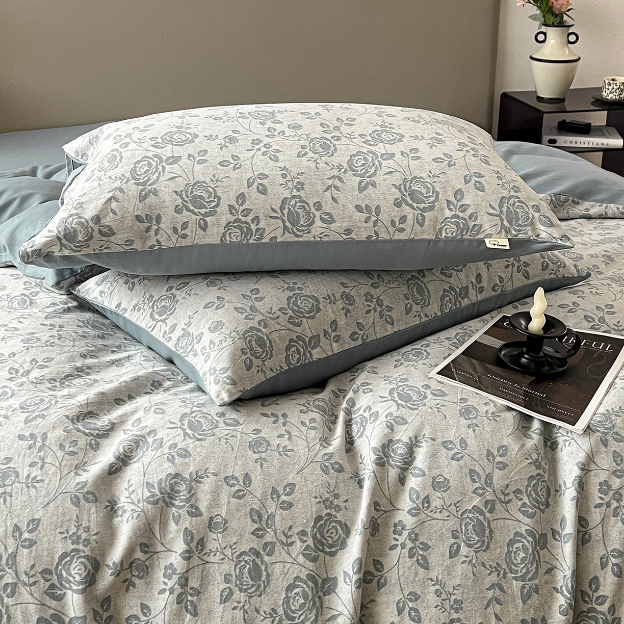 91家纺网 家纺一手货源 找家纺 锦彩家居 2026新款全棉色织大提花四件套-南法假日系列（提供买家秀） 知遇-蓝